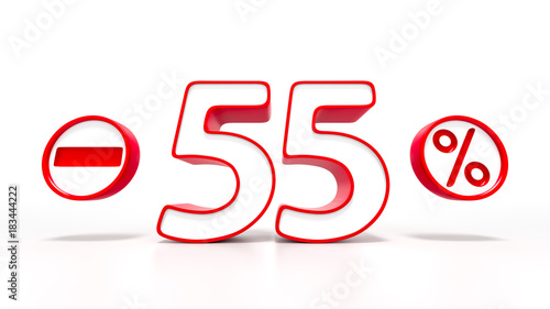 Wallpaper Mural 55 percent red symbol isolated on white background Torontodigital.ca