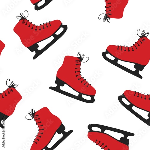 winter seamless pattern with skates