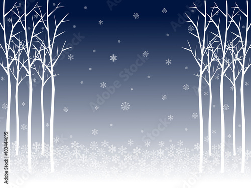 Vector background of white dried winter leaves
