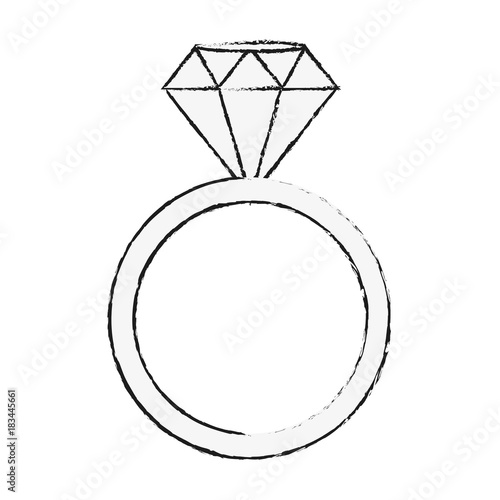 Luxury ring with diamond icon vector illustration graphic design