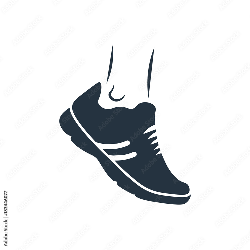 running shoes icon on white background, fitness, sport - obrazy, fototapety, plakaty 