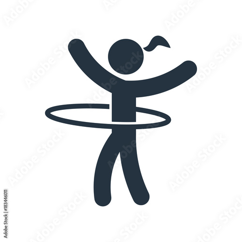 hula hoop icon on white background, fitness, sport