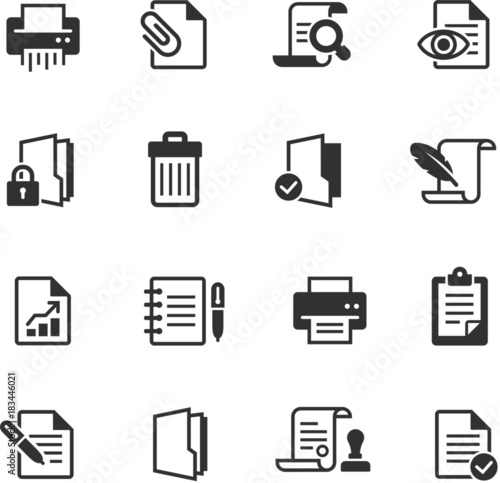 documents vector icon set
