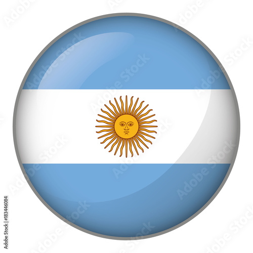 Icon representing button Argentina flag. Ideal for catalogs of institutional materials and geography