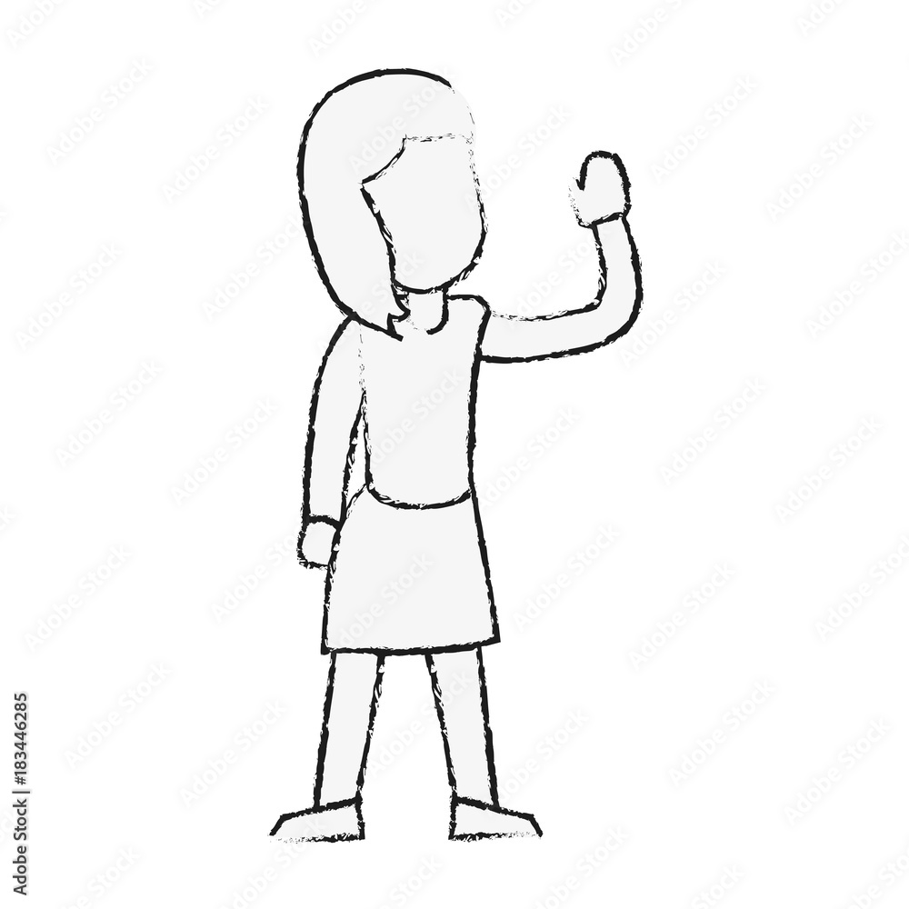 woman faceless cartoon icon vector illustration graphic design