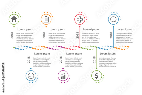Modern clean business circle DNA style timeline banner. Vector. can be used for workflow layout, diagram, number step up options, web design, infographics