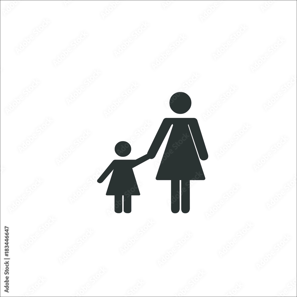 Woman and daughter vector