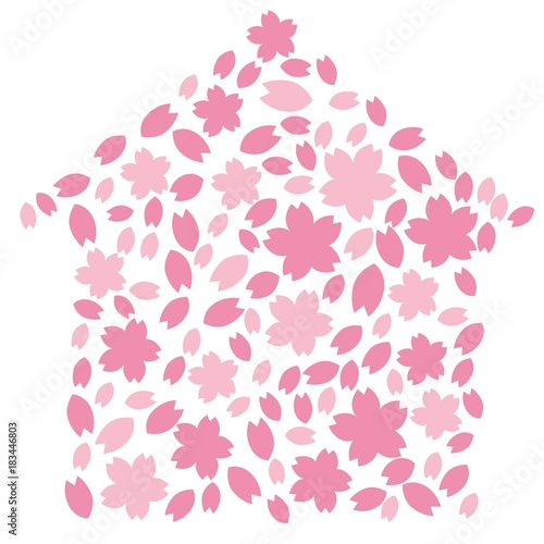 桜の家シルエット