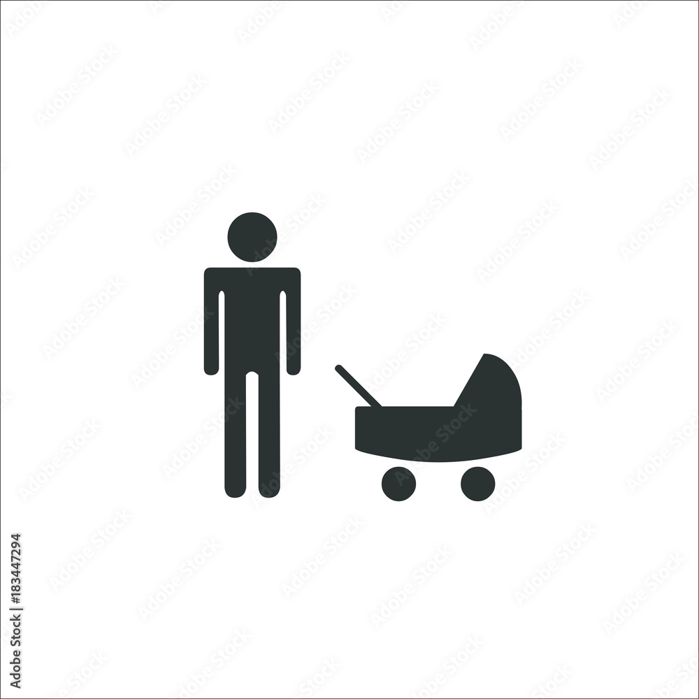 man with stroller vector man with stroller vector