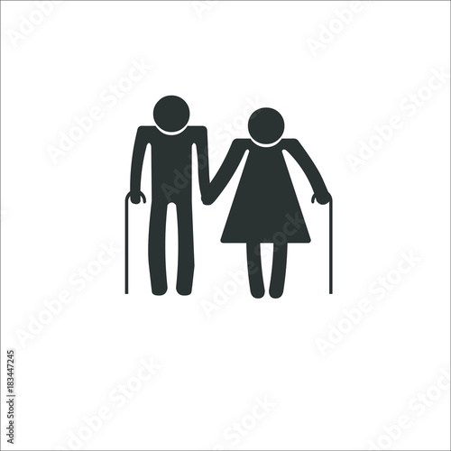 Old man with old woman vector