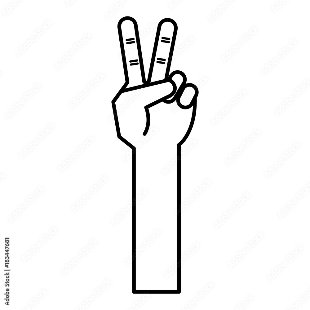 hand counting tow on fingers vector illustration design hand counting tow on fingers vector illustration design