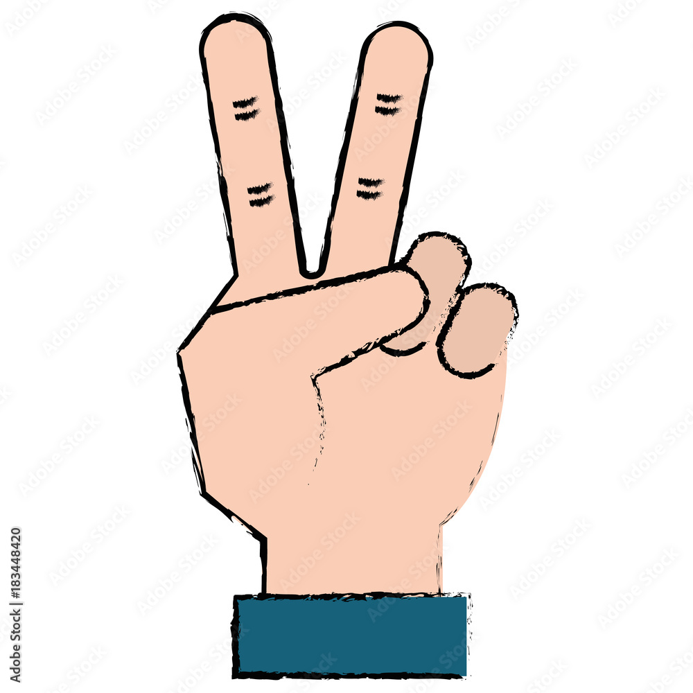 hand counting tow on fingers vector illustration design hand counting tow on fingers vector illustration design