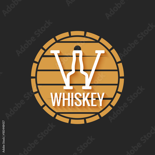 whiskey barrel logo design on black background