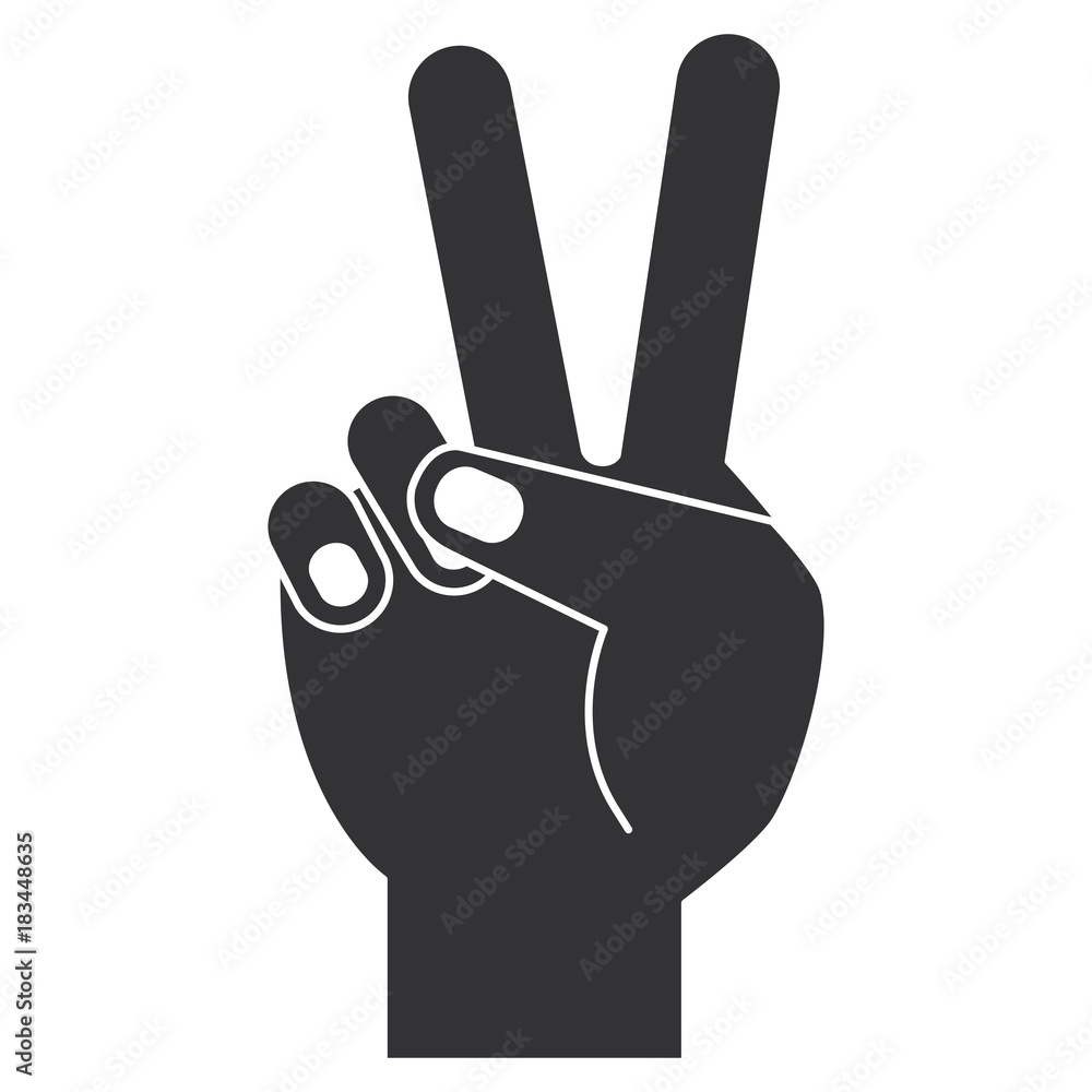 hand counting tow on fingers vector illustration design hand counting tow on fingers vector illustration design