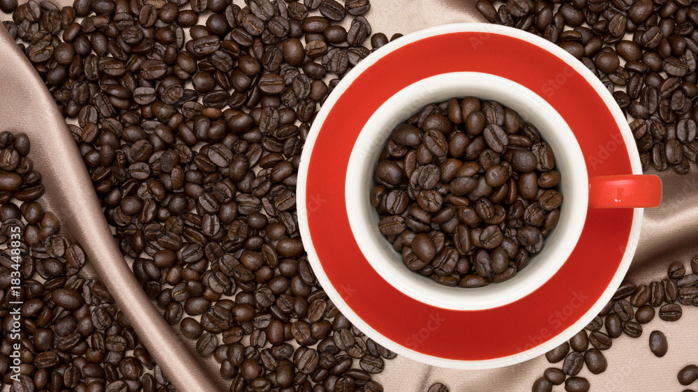 Fototapeta premium Roasted coffee beans as a background