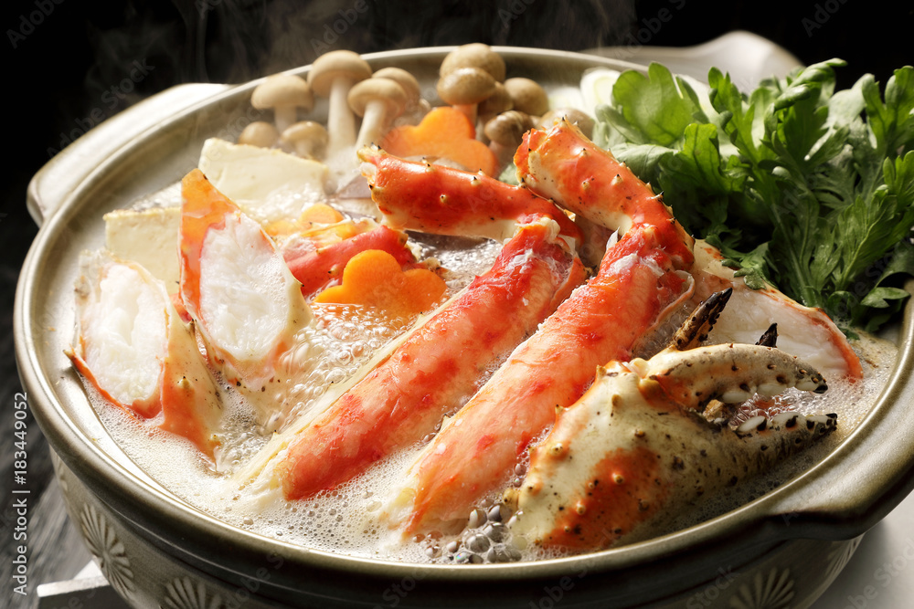 カニ鍋　Hot pot of red king crab