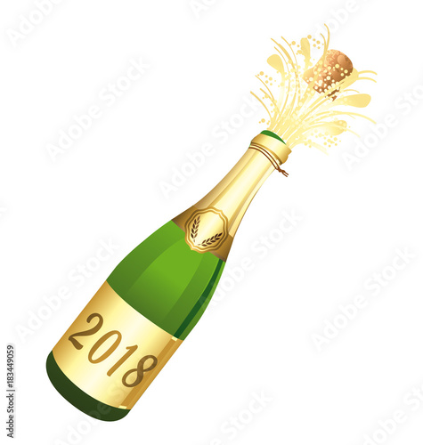 2018 Opened Champagne bottle.
