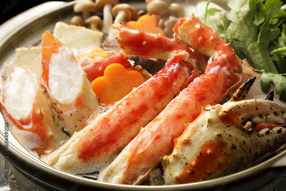 カニ鍋　Hot pot of red king crab