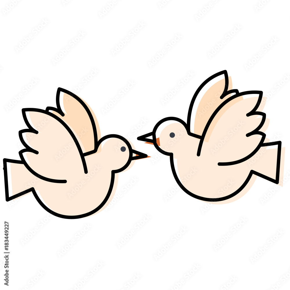 Fototapeta premium peace doves flying icon vector illustration design