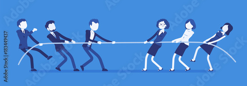 Tug of war, men vs women