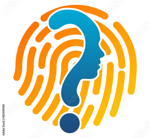 Profile Update icon, question mark and fingerprint