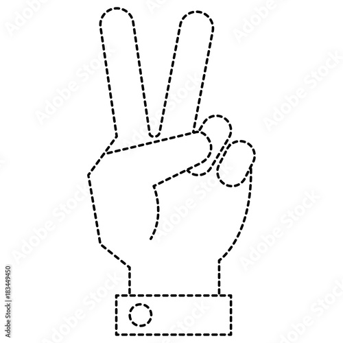 hand counting tow on fingers vector illustration design