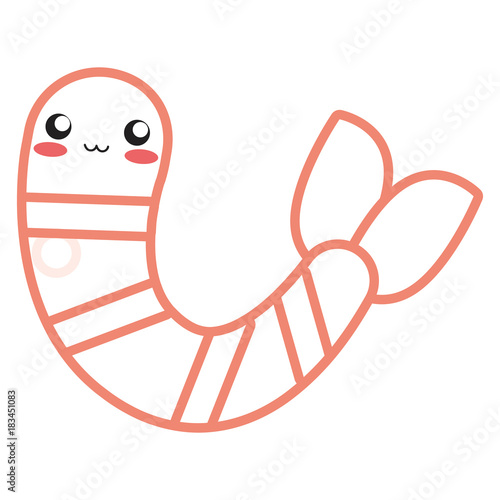 kawaii shrimp icon photo