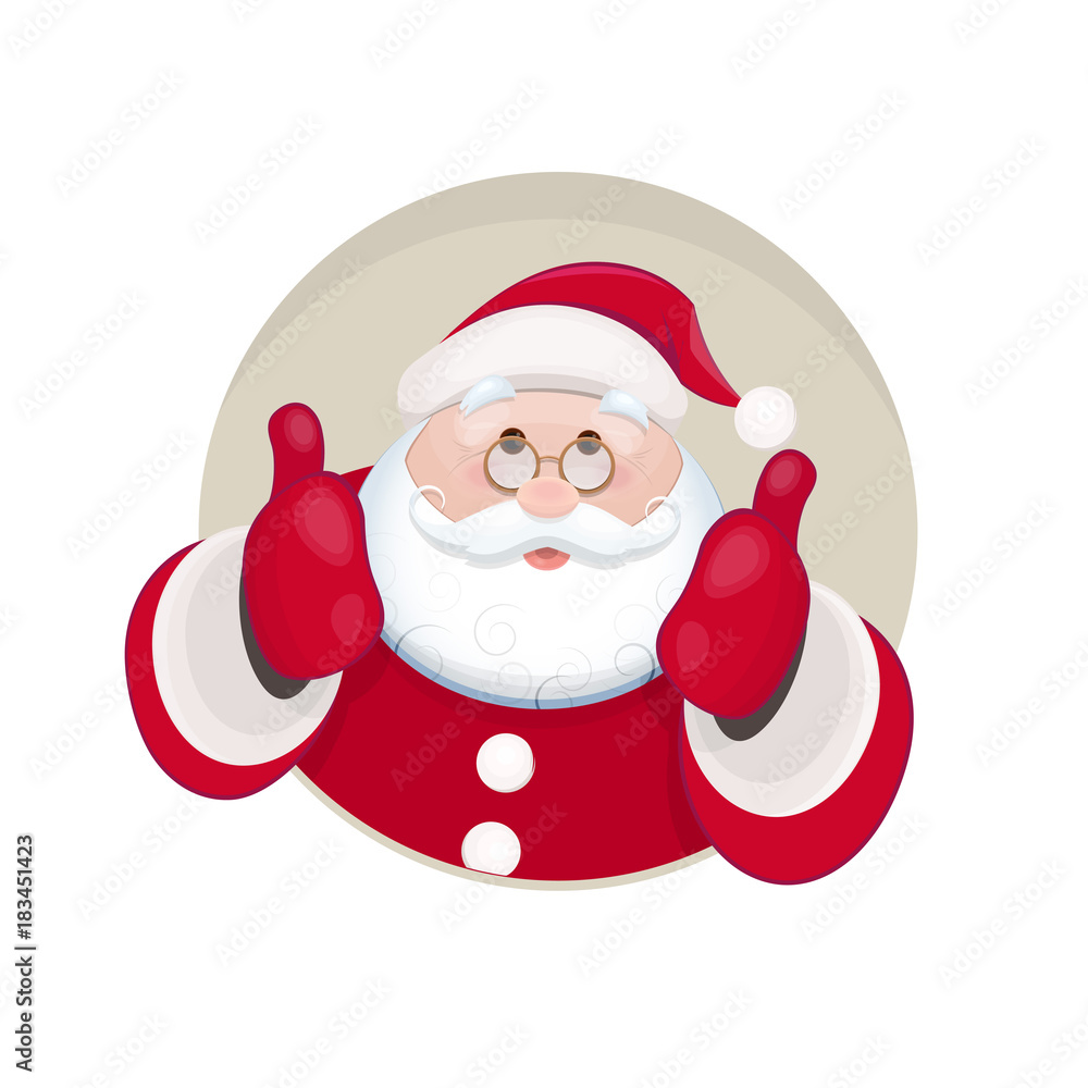 Santa Claus showing thumb up on white background. Vector illustration Santa Claus showing thumb up on white background. Vector illustration