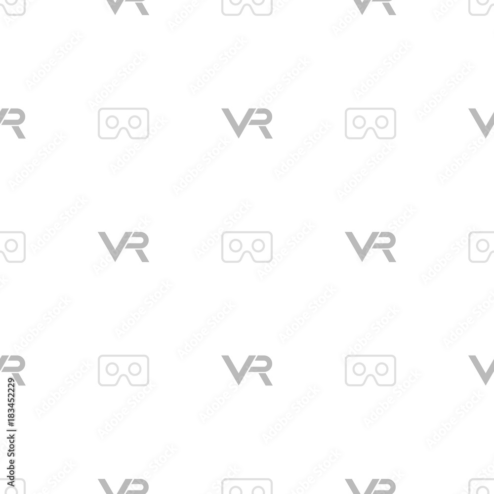 Seamless vector pattern with VR logos. Virtual reality light logos Seamless vector pattern with VR logos. Virtual reality light logos