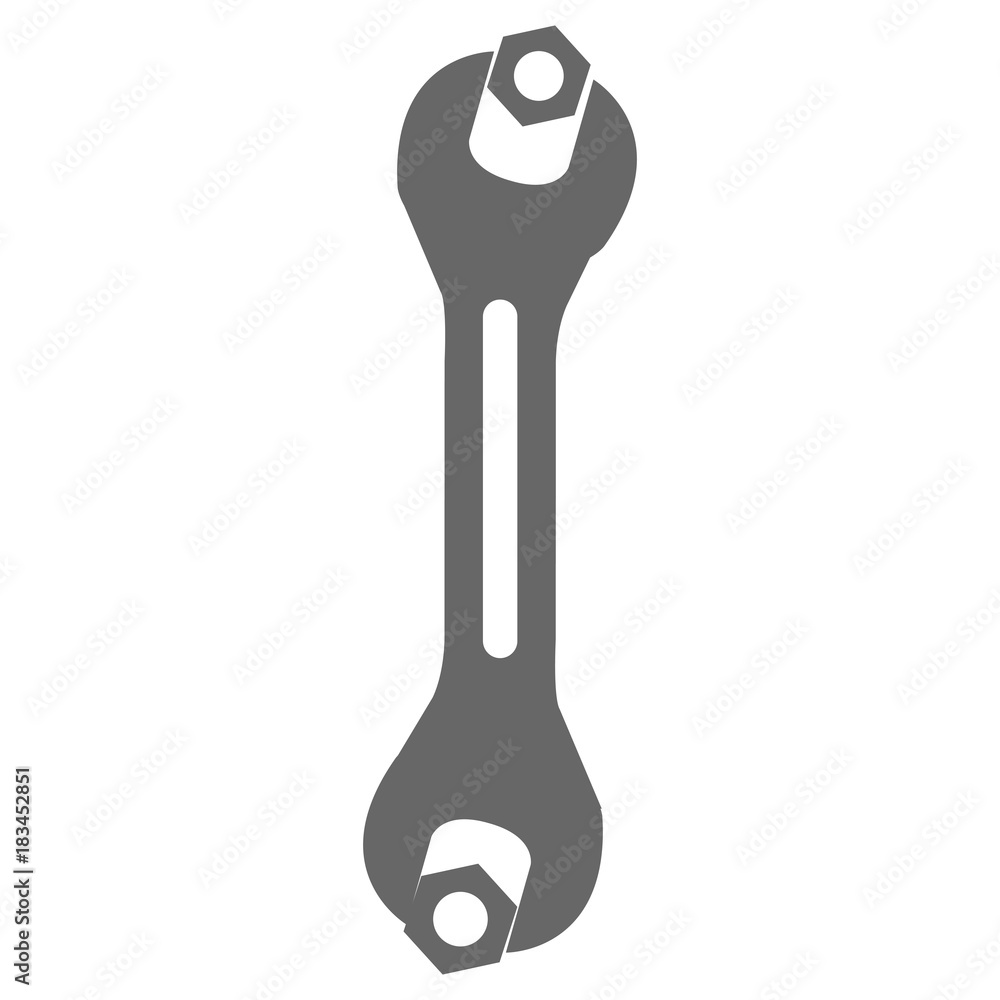 wrench key with nut vector illustration design wrench key with nut vector illustration design
