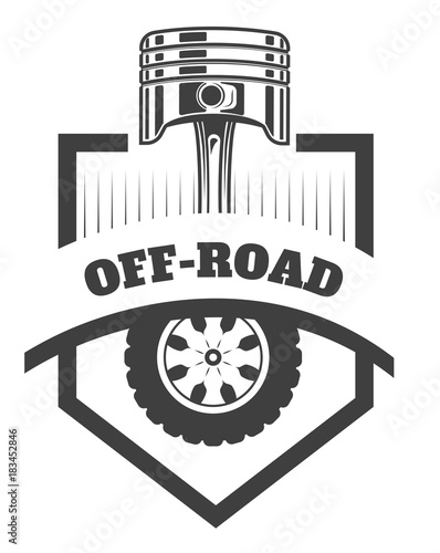 Off-road 4x4 extreme car club logo template. Vector symbol
