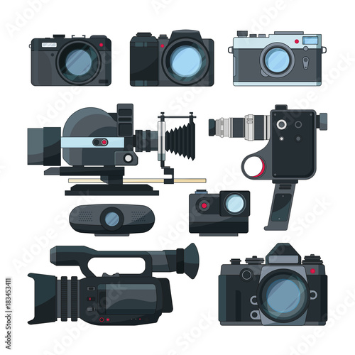 Digital video cameras and different professional equipment