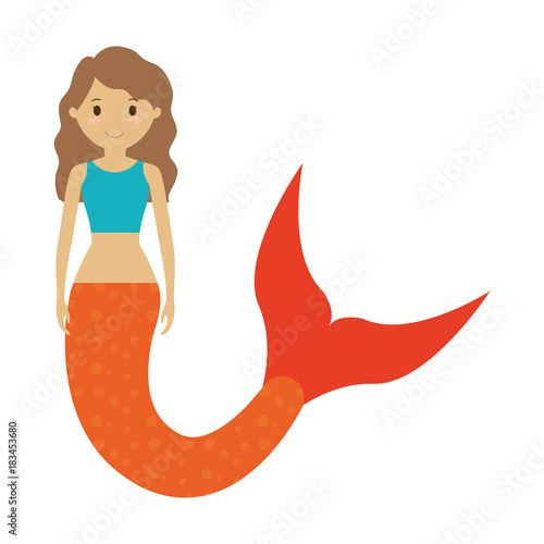Cute smiling  mermaid icon