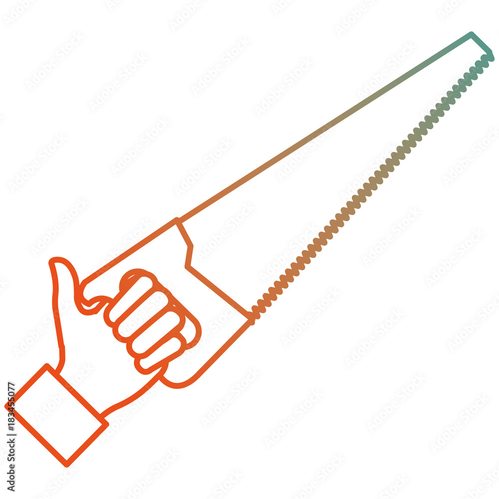 hand with handsaw tool vector illustration design hand with handsaw tool vector illustration design