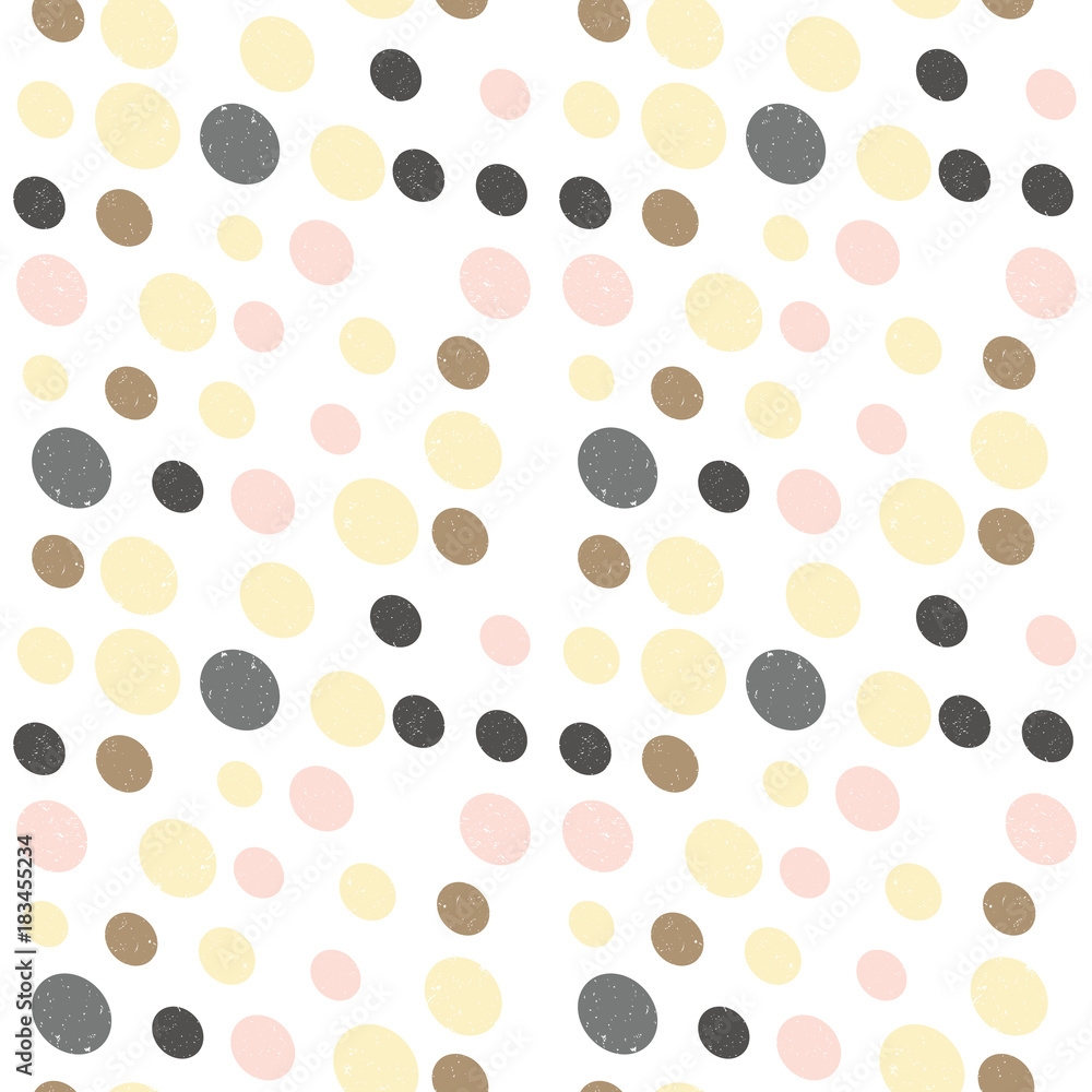 Modern vector abstract seamless geometric pattern with circles in retro scandinavian style Modern vector abstract seamless geometric pattern with circles in retro scandinavian style