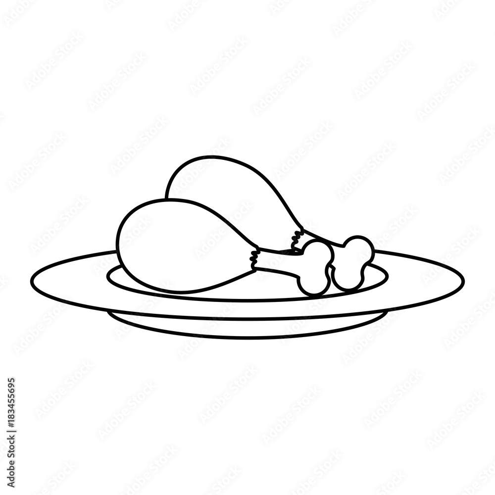 dish with chicken thighs isolated icon vector illustration design dish with chicken thighs isolated icon vector illustration design