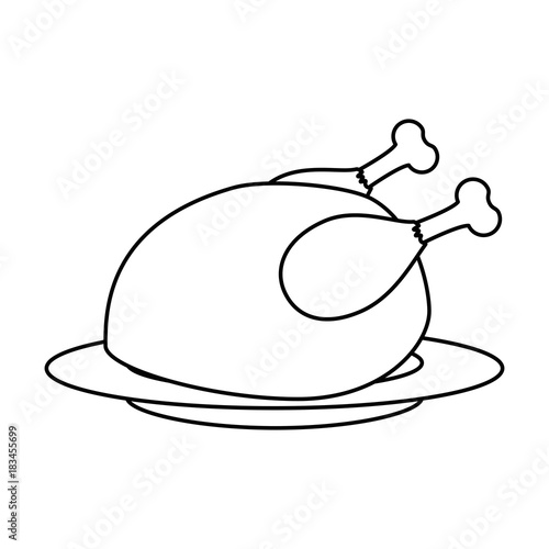 dish with chicken thighs isolated icon vector illustration design