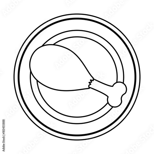 dish with chicken thighs isolated icon vector illustration design