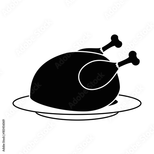 dish with chicken thighs isolated icon vector illustration design