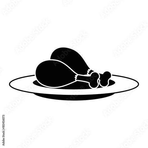 dish with chicken thighs isolated icon vector illustration design