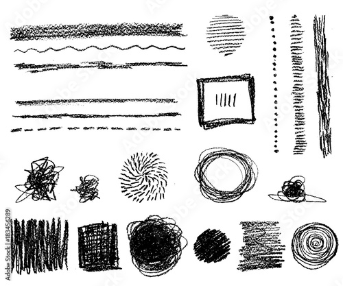 Hand drawn vector abstract elements. Line, dots, doodles and sta