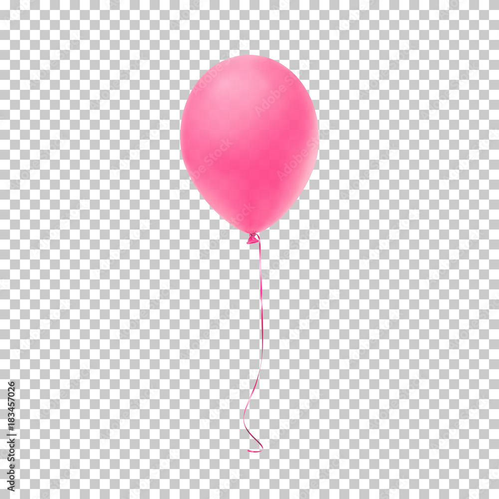 Naklejka Realistyczny różowy balon.