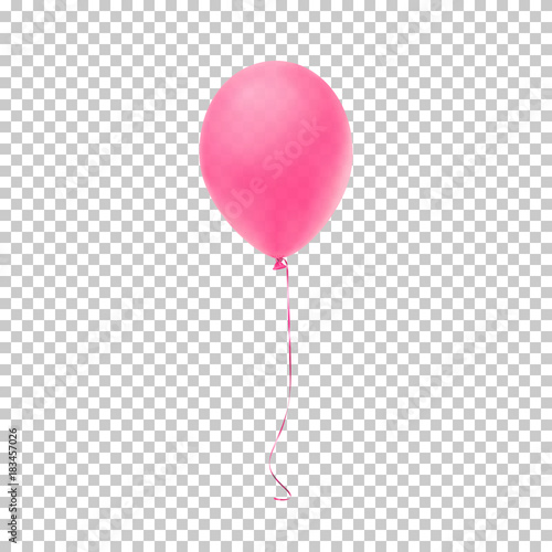 Realistic pink balloon. photo