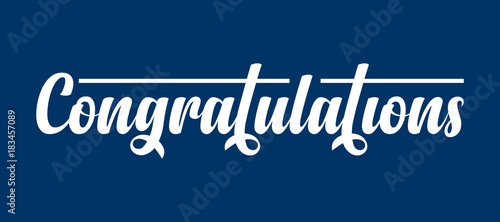 Congratulations calligraphic text