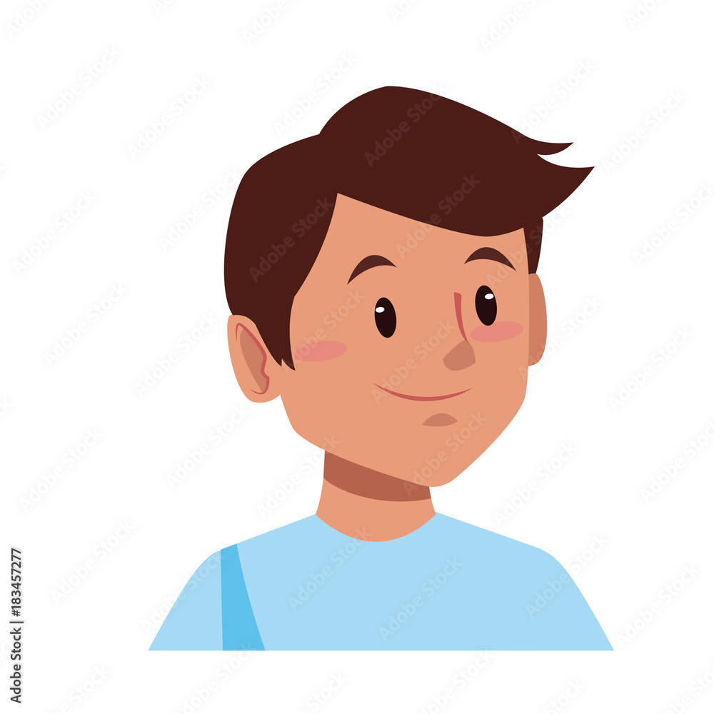 Man face smiling cartoon icon vector illustration graphic design