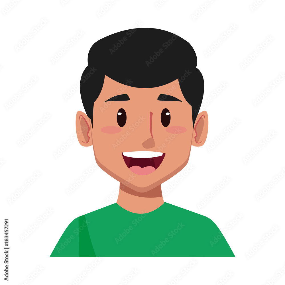 Man face smiling cartoon icon vector illustration graphic design