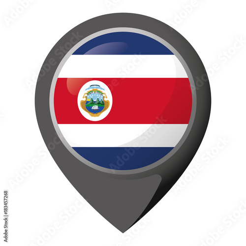 Free Download Icon representing location pin with the flag of Costa Rica. Ideal for catalogs of institutional materials and geography - GFXLoad