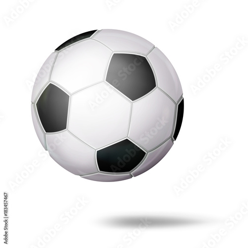 3D Football Ball Vector. Classic Soccer Ball. Illustration