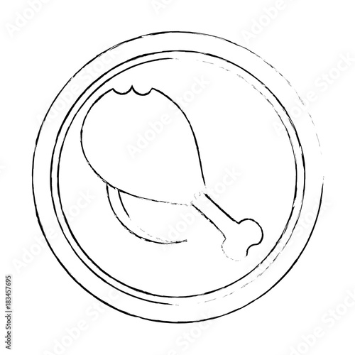 dish with chicken thighs isolated icon vector illustration design
