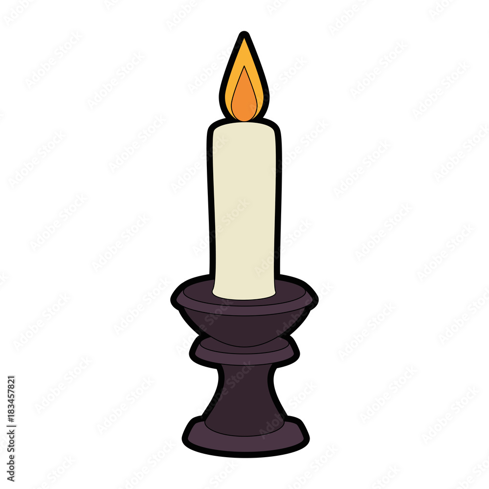 paraffin candle in candlestick vector illustration design paraffin candle in candlestick vector illustration design